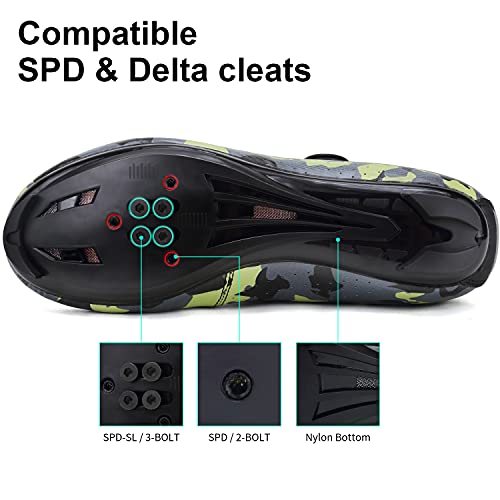 SwissWell Zapatillas de ciclismo para hombre, compatibles con SPD, para montar en carretera, con hebillas, color, talla 44 EU