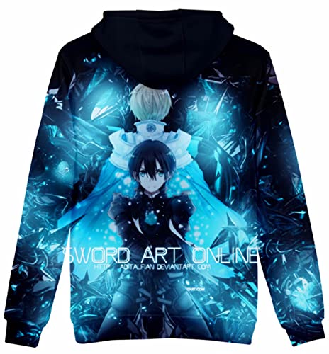 Sword Art Online Manga 3D Sudaderas Kirigaya Suguha Cosplay Pullover Sudaderas Anime SAO Bajo Mundo Alice Yuuki Kirito Manga Larga Ropa Deportiva Tops, 14 Sword Art Online, L