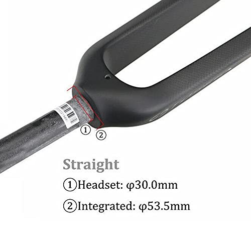 SXCXYG Horquilla MTB Matte 3K Fibra de Carbono Mountain Bike Fork 1-1/8"Freno de Disco rígido MTB Tenedores de Bicicleta 26/27.5 / 29er Tubo Recto 28.6mm Suspension Bicicleta (Color : 27.5ER)