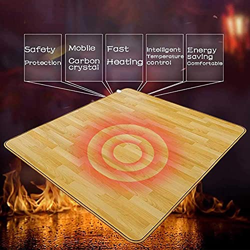 SXFYHXY Calentador De Pies Eléctrico Alfombra con Calefacción Instantánea, Almohadillas Calefactoras De Carbono con Rayas De Madera Debajo De Los Escritorios Calentador Eléctrico Alfombrado