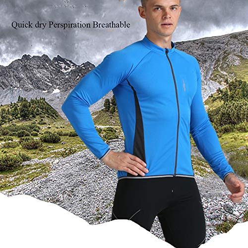 SxLingerie Chaqueta De Ciclismo Hombres Chaqueta De Invierno De La Bici De La Capa Softshell Impermeable Térmica De Secado Rápido Capa Reflectante con Bolsillos De Ciclismo Correr Caminar,Negro,M