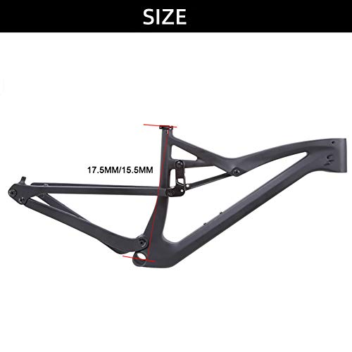 SXMXO Cuadro De Bicicleta De Montaña De Viaje Cruzado Am/XC/FR/Enduro De 27, 5 Pulgadas para Bicicleta BB92 De 148Mm X 12Mm MTB De Fibra De Carbono Mate,17.5inch