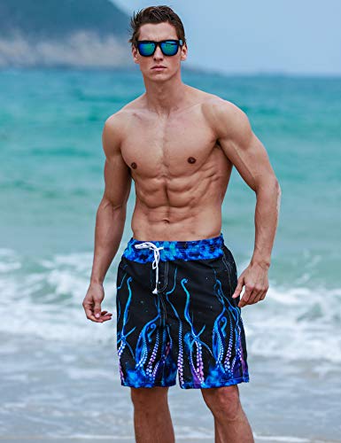 Sykooria Bañador para Hombre Impresión 53D de Cortos Secado Rápido Swim Shorts Ligero Baño Playa Shorts S-XXL