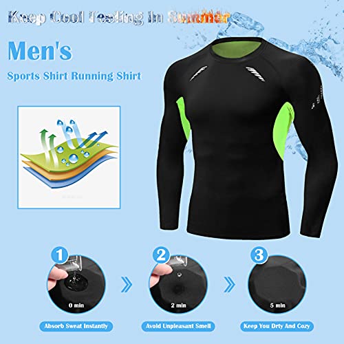 Sykooria Camiseta de Compresión Manga Corta Manga Larga para Hombre Ropa Deportiva de Transpirable y Secado Rápido para Deporte Running Ciclismo Fitness Gym Entrenamiento