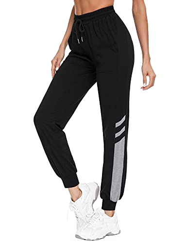 Sykooria Pantalones Chándal de Largos para Mujer Pantalón de Deportivos Algodón con Bolsillo Jogger Fitness Yoga Pijama Correr