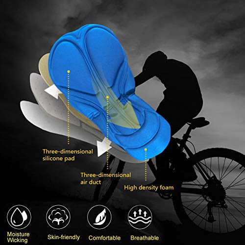 Sykooria Pantalones Cortos de Ciclismo para Hombre Pantalón Cortos de Bicicleta de Montaña Transpirables de Gel Antideslizantes 3D