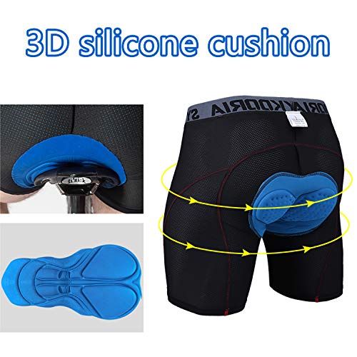 Sykooria Pantalones Cortos de Ciclismo para Hombre Pantalón Cortos de Bicicleta de Montaña Transpirables de Gel Antideslizantes 3D