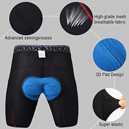 Sykooria Pantalones Cortos de Ciclismo para Hombre Pantalón Cortos de Bicicleta de Montaña Transpirables de Gel Antideslizantes 3D