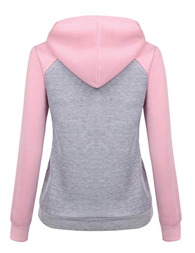 Sykooria Sudadera con Capucha para Mujer Flannel Chaqueta Deportivo con Cremallera y 2 Bolsillo Invierno Otoño para Mujeres Casual Correr Fitness