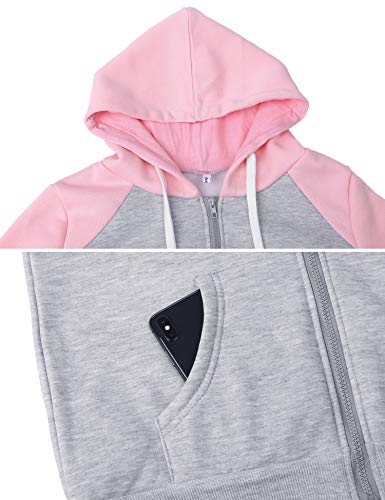 Sykooria Sudadera con Capucha para Mujer Flannel Chaqueta Deportivo con Cremallera y 2 Bolsillo Invierno Otoño para Mujeres Casual Correr Fitness