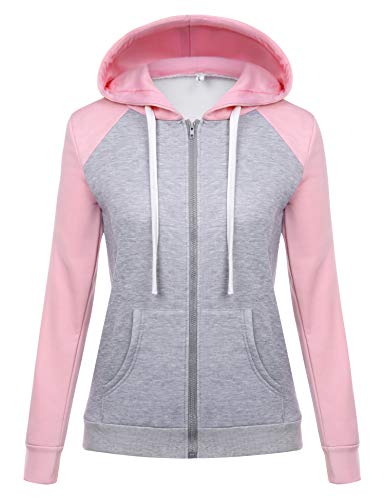 Sykooria Sudadera con Capucha para Mujer Flannel Chaqueta Deportivo con Cremallera y 2 Bolsillo Invierno Otoño para Mujeres Casual Correr Fitness