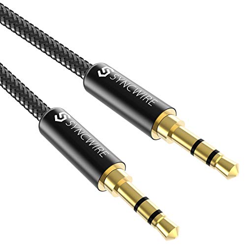 Syncwire Cable Jack 3.5 Macho Macho, Cable de Audio 3.5mm de Nylon Trenzado - 2M, Cable Auxiliar Coche Estéreo para Auriculares, Apple iPod, iPhone, iPad, Echo Dot, Audio de Coche, Smartphones, MP3