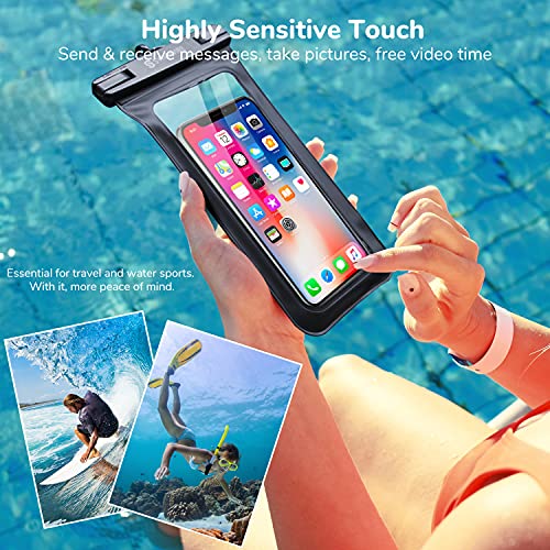 Syncwire Funda Impermeable Universal, 2 Unidades Bolsa para móvil estanca a Prueba de Agua IPX8 para iPhone XS MAX XR XS X 8 7 6 Plus se 5s, Xiaomi Redmi Note 7 Pro, Galaxy S10+ S9 S8, Huawei P30 Pro