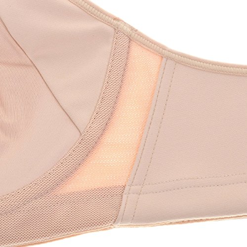 SYROKAN - Sujetador Deportivo con Aros Espalda Deportiva Sin Relleno para Mujer Beige 100B