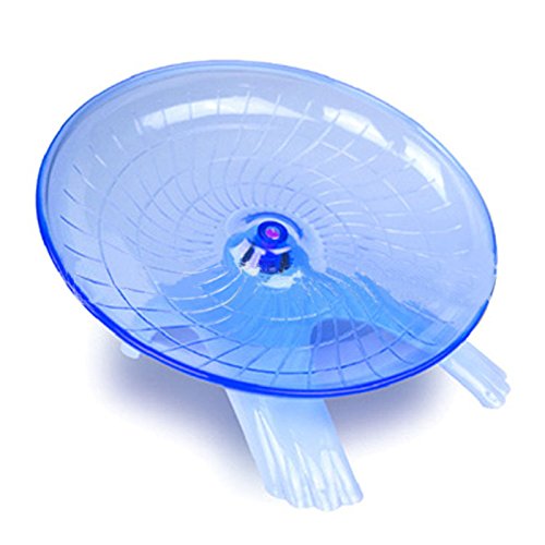 SZMYLED Rueda de ejercicio de plástico para animales pequeños – Spinner silencioso antideslizante disco para hámsters, erizos, mascotas pequeñas, rueda de ejercicio azul, 18 x 18 x 11 cm