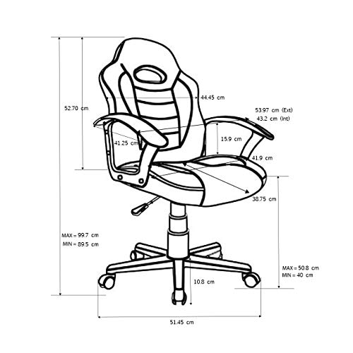 T-LoVendo TLV-SN1 Silla Gaming Racing para Niños Escritorio Estudios Videojuegos Sillón Gamer, Negro/Azul, infantil