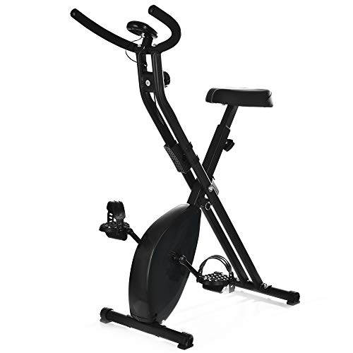 T-LoVendo TLV-XB01 Bicicleta Estatica Plegable Tipo X Entrenamiento Fitness Cardio Pantalla LCD, Negro