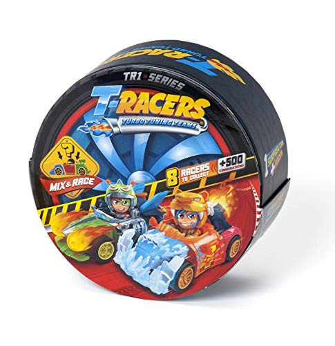 T-RACERS Serie 1 – Coche y piloto sorpresa coleccionable. Coche desmontable por partes y con piezas intercambiables