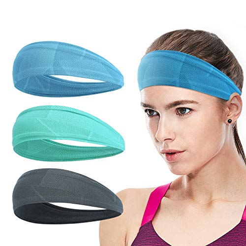 TAGVO 3Packs Diadema de Entrenamiento Deportivo para Hombre y Mujeres,Antideslizante Elástico Que Absorbe la Humedad Bandas de Sudor Suaves y Ligeras,Deportes/Yoga/Baile/Correr/Ciclismo/Ejercicio