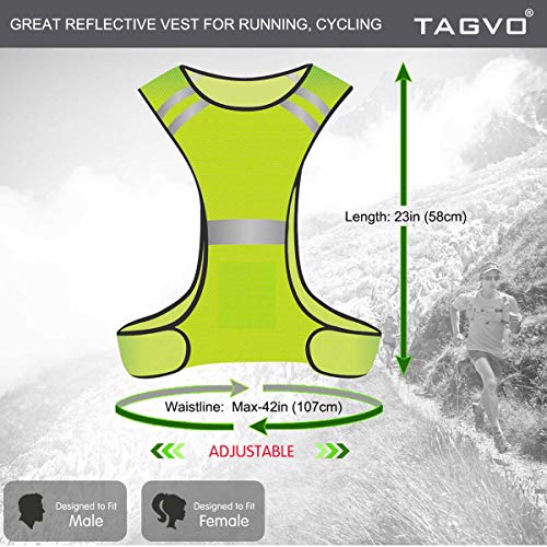 TAGVO Chaleco LED para Correr - Chaleco Reflectante de Seguridad Bicicleta - Chaleco Reflectante de Alta Visibilidad para Actividades Nocturnas al Aire Libre, como Correr, Ciclismo, Pasear (con LED)