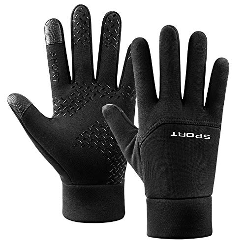 TAGVO Guantes Deportivos De Invierno Guantes De Ciclismo Antideslizantes Impermeables y a Prueba De Viento Guantes De Trabajo Al Aire Libre Guantes Portátiles para Correr Ajuste Ceñido Super Grip