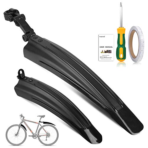 TAGVO Guardabarros Bicicleta, 2-Piezas Universal Cubierta Completa Espesa Widen Guardabarros Delantero y Trasero de Bicicleta, Guardabarros Ajustable portátil para Bicicleta de montaña y Carretera