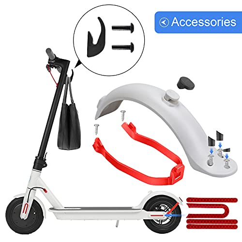 TAGVO Guardabarros Trasero para Scooter, Soporte De Guardabarros Trasero y luz Trasera y Gancho Delantero y Correa Reflectante Accesorios De Repuesto para Scooter Eléctrico,para Xiaomi M365/M365 Pro