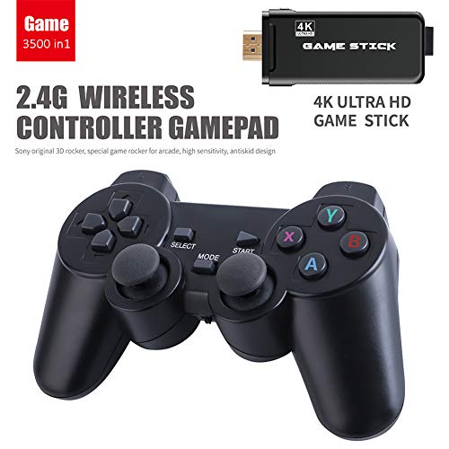 taianle Consola de Juegos Retro USB Consola inalámbrica Game Stick Consola de Videojuegos HD Salida de TV HDMI 4K Regalo de Doble Jugador para Adultos y niños (Controlador y Game Stick)