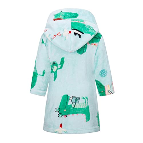 Taigood niños/niñas Albornoces niño niños con Capucha Batas Felpa Suave Pijamas, Franela Ropa de Dormir para bebé cocodrilo Verde