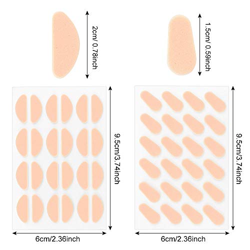 TANCUDER 72 Pares Almohadillas de Nariz de Espuma Suave Almohadillas de Nariz para Gafas Antideslizantes en 2 Formas Almohadillas de Nariz Autoadhesivas Apto para La Mayoría de Los Ojos