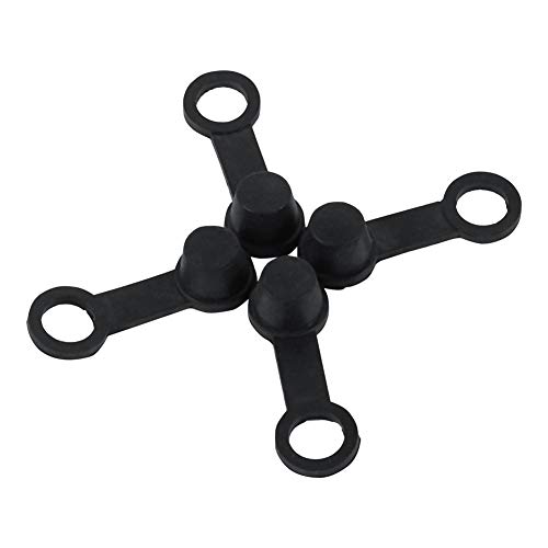 Tapa de pezón de purga de frenos, 4x Goma negra Pezón de purga de frenos Tapa de grasa Pinza de freno Purgador Tapones de rosca Cubierta antipolvo Moto de motocicleta de 8 mm