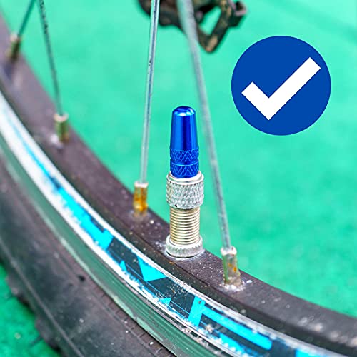 Tapa de válvula de Aluminio, 4 Tapas de Cubierta de Polvo Azul compatibles con válvulas Presta y Francesas, Cubiertas de neumáticos para Tubos de Bicicleta, Casquillos de válvula para Bicicletas, 4 x