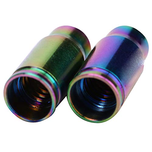 Tapa de Válvula Presta , 2Pcs Tapones de Válvula de Neumático de Bicicleta de Montaña de Carretera MTB Cubiertas de Polvo Presta TC4 Titanium Aleación Valve Caps reemplazo para Gas de Tubo Interno