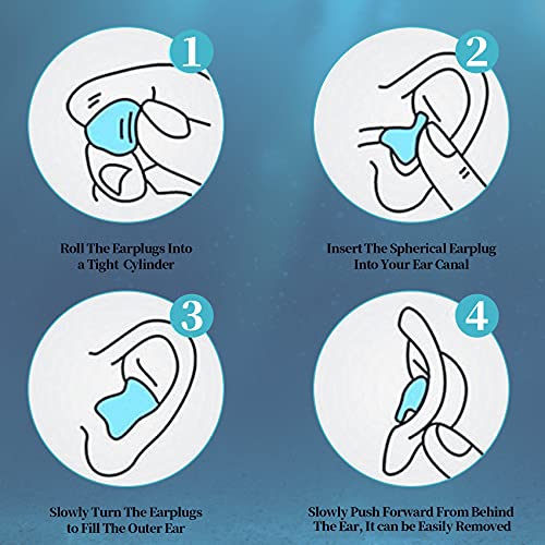Tapones Oidos, 6 Pares Tapones Oido Ruido Con Cancelación De Silicona Moldeable Reutilizables, Protección Auditiva Para Dormir Ronquidos Viajar (azul)