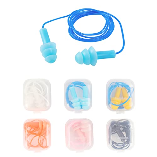 Tapones para oídos de silicona, paquete de 6 tapones para los oídos a prueba de agua de gel de silicona para nadar o dormir