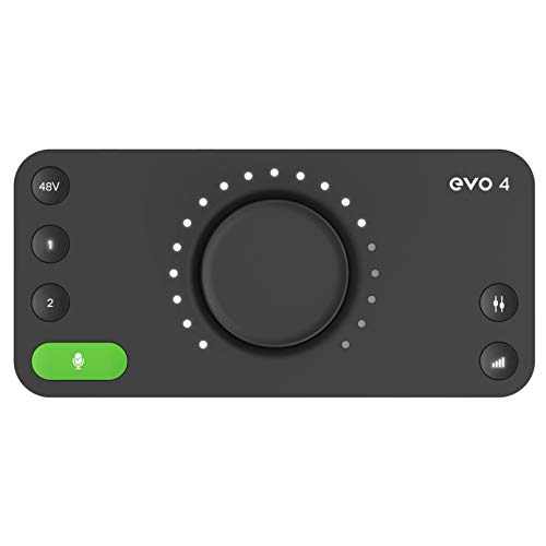 Tarjeta de sonido EVO 4 USB Audio Interface para producción musical (2 entradas / 2 salidas USB audio-interface, alimentación fantasma de 48 voltios, 2 preamplificadores de micrófono, etc.)