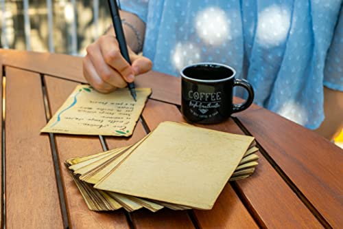 Tarjetas en Blanco Vintage Hechas a Mano con Borde Ligeramente Quemado - Paquete de 50, Tarjetas de Medios Mixtos, Invitaciones, Manualidades - 10x15 cm (4x6”) Papel Reciclado Pesado de 130 g/m2