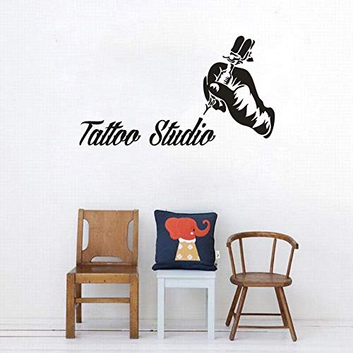 Tattoo studio logo wall art decal tattoo artist design vinilo etiqueta de la pared salón de belleza decoración tattoo studio decoración ventana pegatina A6 57x32cm
