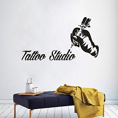 Tattoo studio logo wall art decal tattoo artist design vinilo etiqueta de la pared salón de belleza decoración tattoo studio decoración ventana pegatina A6 57x32cm