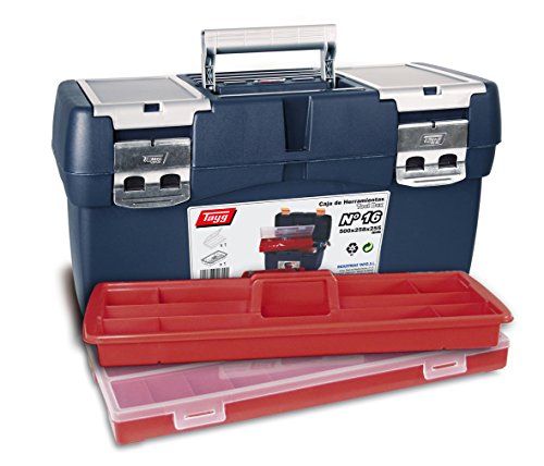 Tayg 16 Caja Herramienta Plástico, Azul/Rojo, 500 x 258 x 255 mm