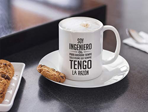 Taza - Soy Ingeniero solo Asume que Siempre Tengo la Razón - Regalo para Ingeniero taza 350ml Blanco