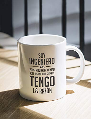 Taza - Soy Ingeniero solo Asume que Siempre Tengo la Razón - Regalo para Ingeniero taza 350ml Blanco