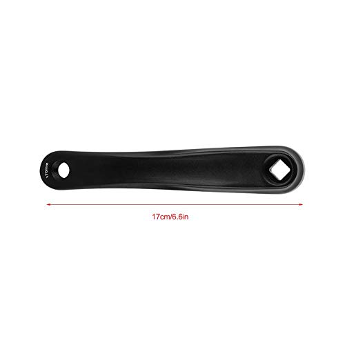 Tbest Biela Izquierda Bicicleta, Sistema de Cadena inestable Izquierda de la aleación de Aluminio del Brazo de manivela de la biela 170m m, Agujero rombal Cuadrado(Black-Rhombic Hole)