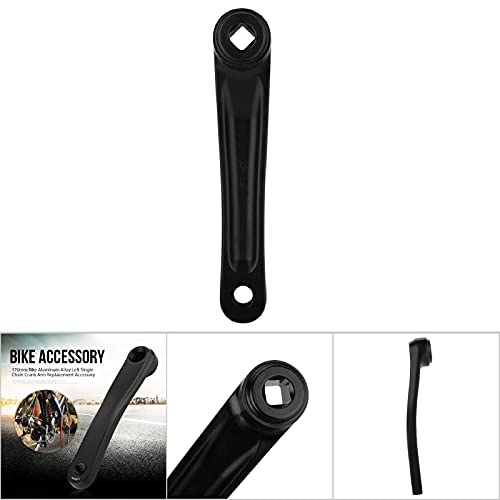 Tbest Biela Izquierda Bicicleta, Sistema de Cadena inestable Izquierda de la aleación de Aluminio del Brazo de manivela de la biela 170m m, Agujero rombal Cuadrado(Black-Rhombic Hole)