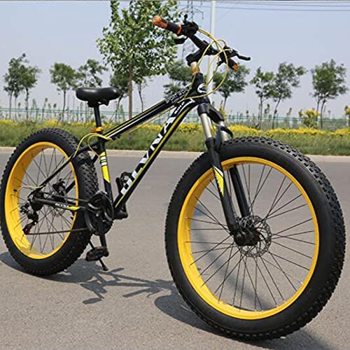 TBNB Bicicleta de montaña con neumáticos Gruesos de 20/26 Pulgadas, Bicicleta de Carretera al Aire Libre para Hombres y Mujeres Adultos, Bicicleta de Arena, 21-27 velocidades, Freno de Disco, hor