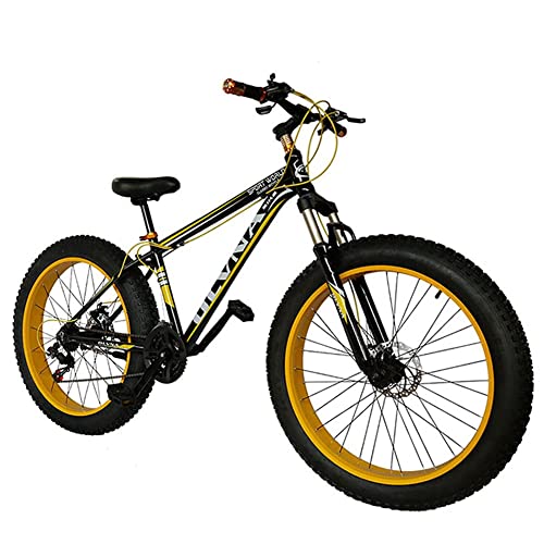 TBNB Bicicleta de montaña con neumáticos Gruesos de 20/26 Pulgadas, Bicicleta de Carretera al Aire Libre para Hombres y Mujeres Adultos, Bicicleta de Arena, 21-27 velocidades, Freno de Disco, hor
