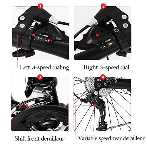 TBNB Bicicleta de montaña para Adultos, Bicicleta de Carretera para Hombres/Mujeres, 21-30 velocidades Opcional, Marco de Acero con Alto Contenido de Carbono, Horquilla de suspensión Completa,