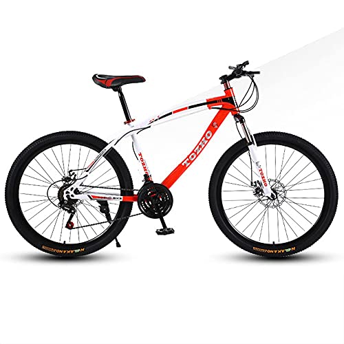 TBNB Bicicleta de montaña para Adultos, Bicicleta de Carretera para Hombres/Mujeres, 21-30 velocidades Opcional, Marco de Acero con Alto Contenido de Carbono, Horquilla de suspensión Completa,