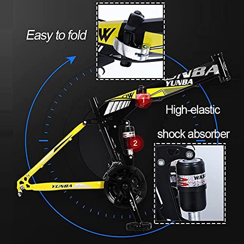 TBNB Bicicleta de montaña Plegable para Hombres, Bicicletas de montaña para Adultos Plegables de 21-27 velocidades con Frenos de Disco, Horquilla Delantera de suspensión Completa con Cerradura, b