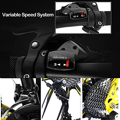 TBNB Bicicleta de montaña Plegable para Hombres, Bicicletas de montaña para Adultos Plegables de 21-27 velocidades con Frenos de Disco, Horquilla Delantera de suspensión Completa con Cerradura, b